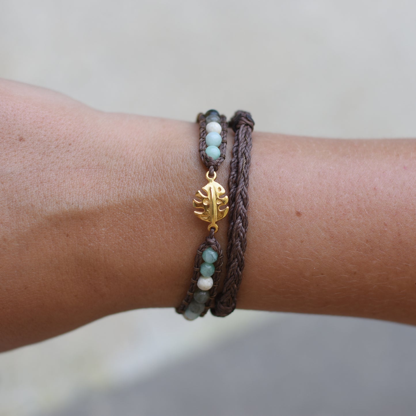 Monstera Wrap Bracelet