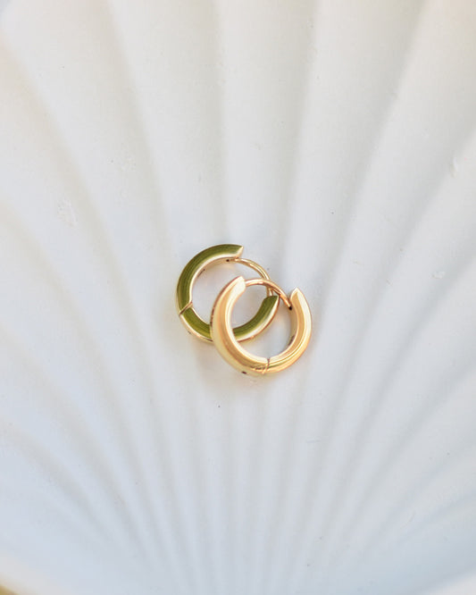 Waterproof Round Hoop Earrings - 14mm