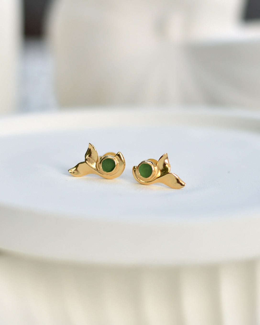 Whale Tail Stud Earrings