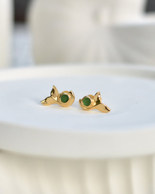 Whale Tail Stud Earrings
