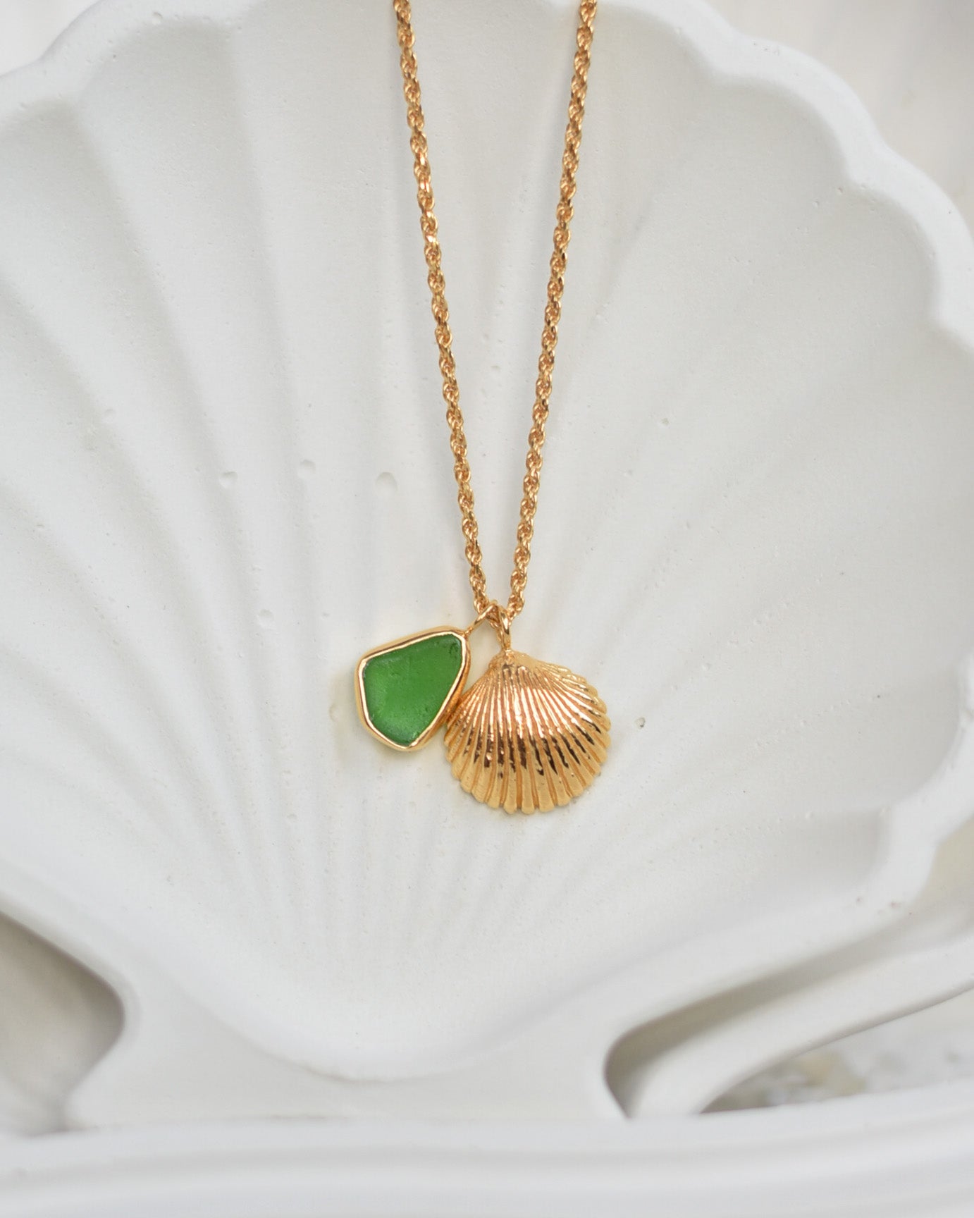 Seaside Serenity Necklace (24k gold vermeil)