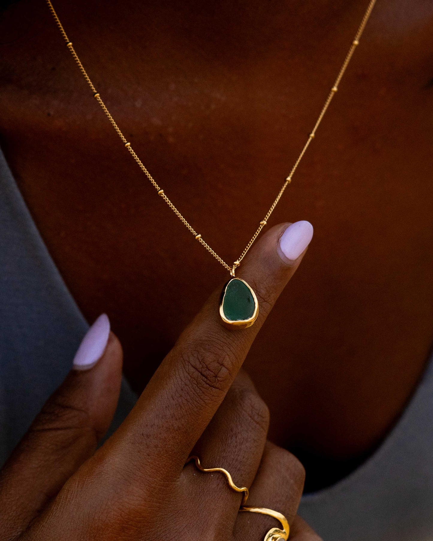 Ocean Drift Necklace (24k gold vermeil)