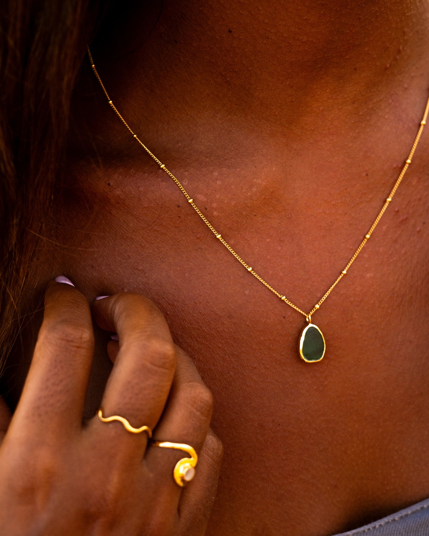 Ocean Drift Necklace (24k gold vermeil)