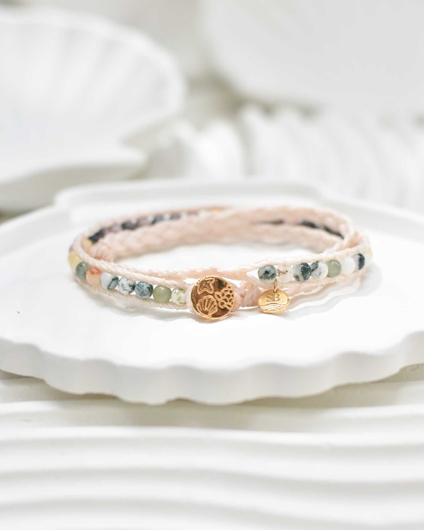 Pink Sands Shell Wrap Bracelet (24k gold-plated)
