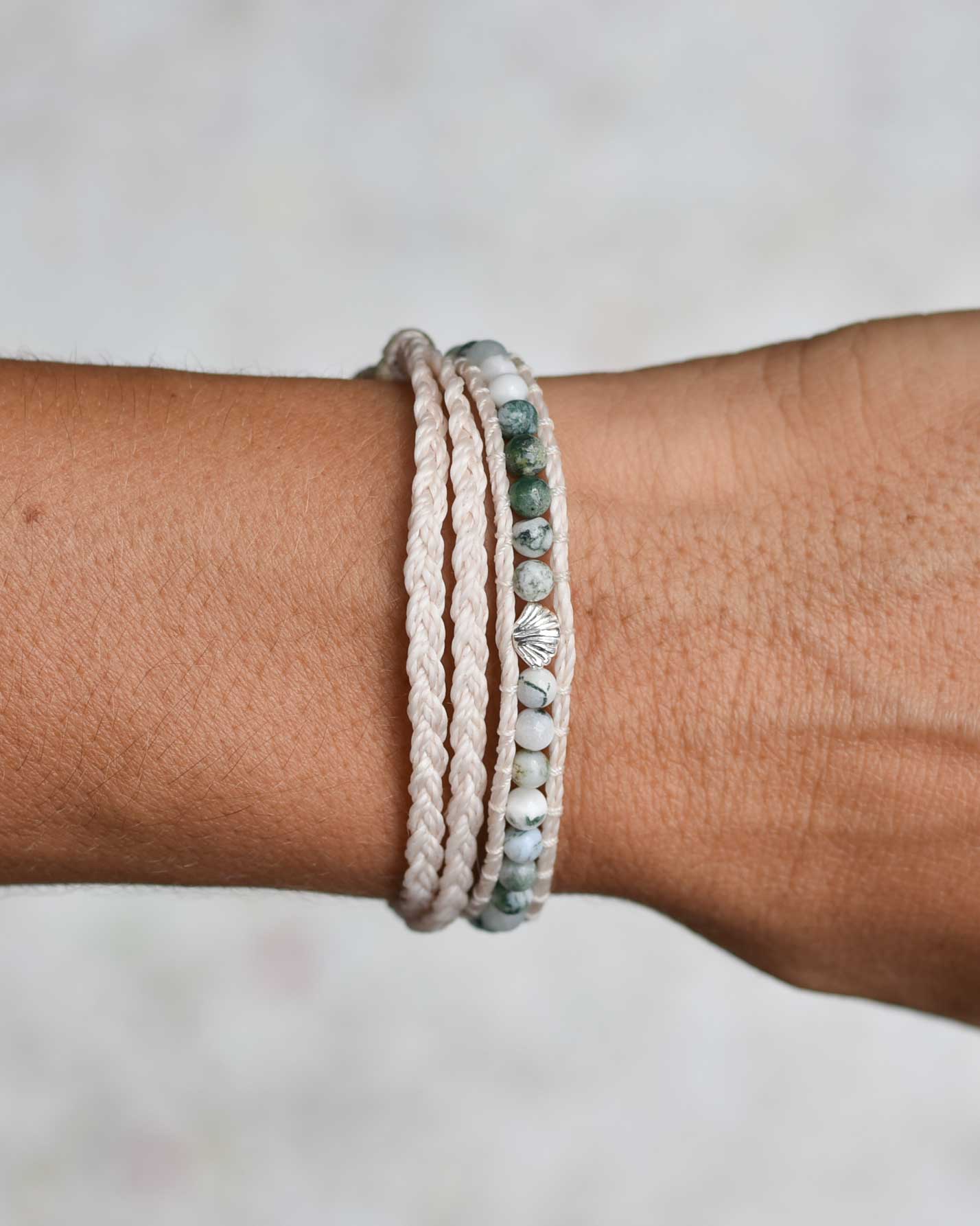 Seabreeze Shell Wrap Bracelet (Sterling Silver)