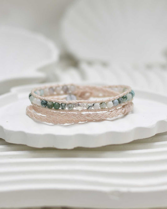 Seabreeze Shell Wrap Bracelet (Sterling Silver)