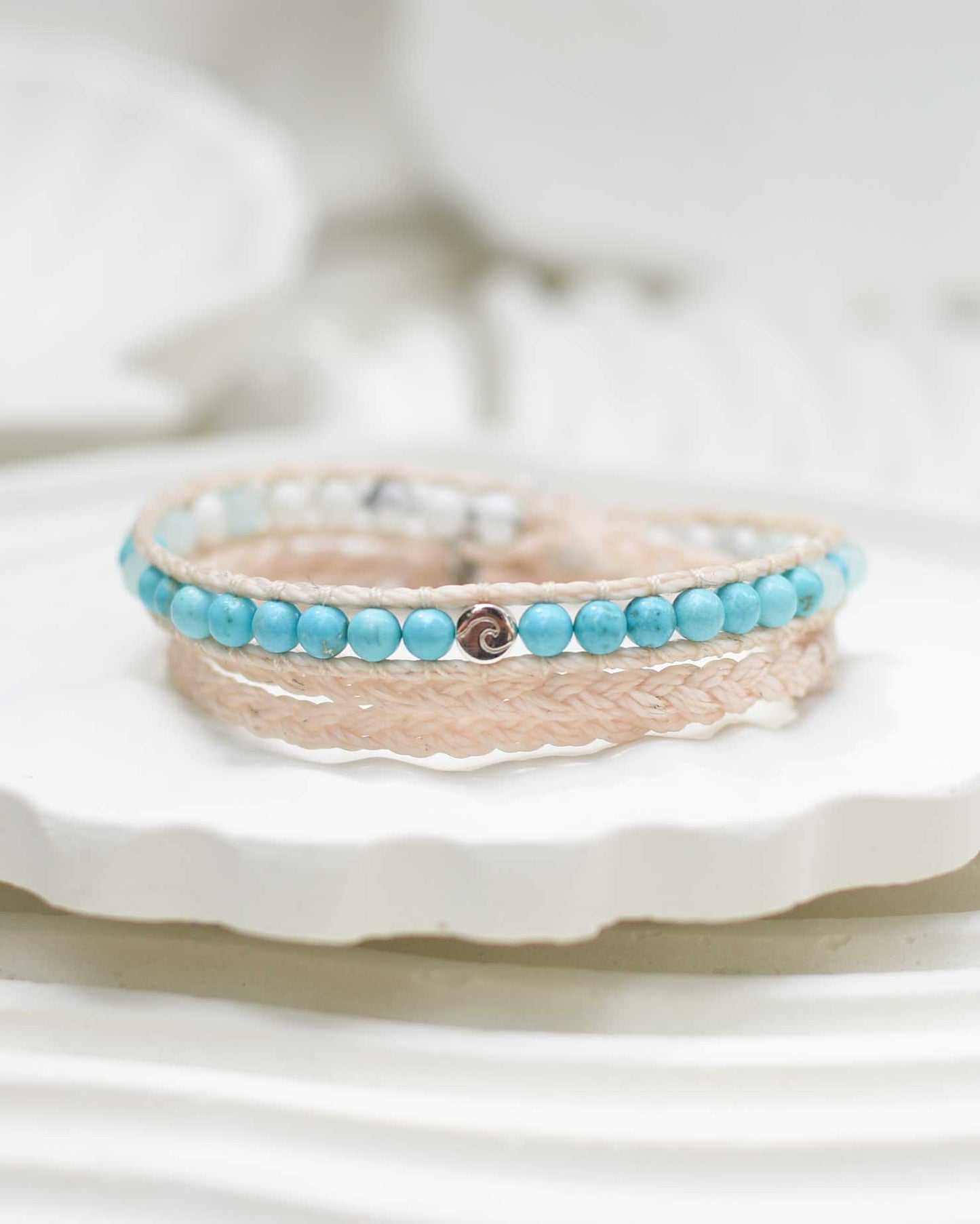 Azure Dreams Wave Bracelet (Sterling Silver)