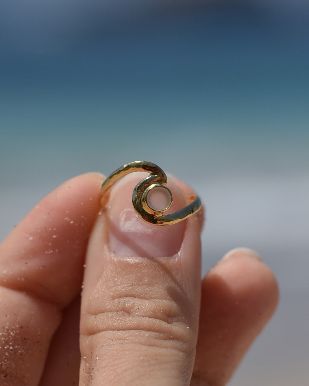 Wave Sea Glass Ring