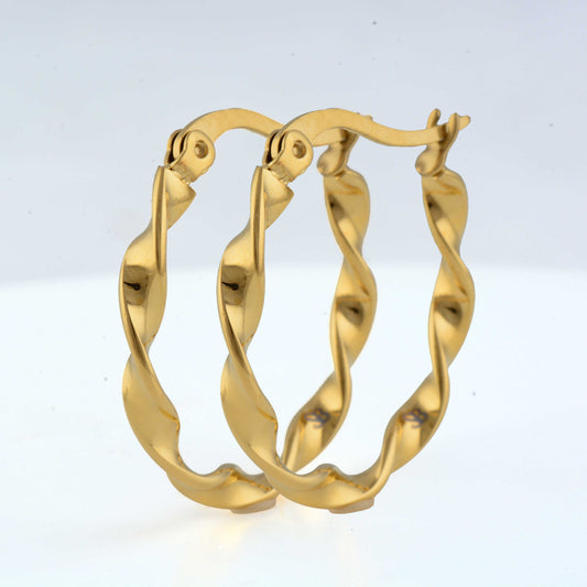 Twisted Hoop Earrings - 25mm
