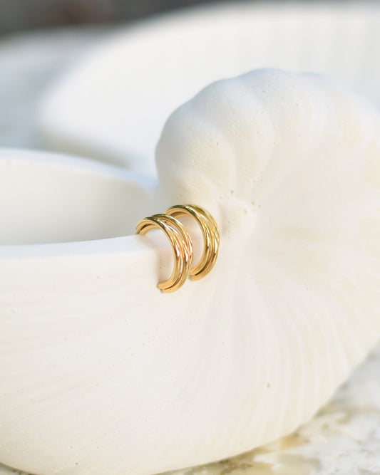 Waterproof Triple Hoop Earrings - 15mm