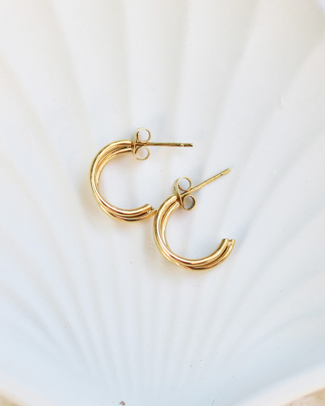 Waterproof Triple Hoop Earrings - 15mm