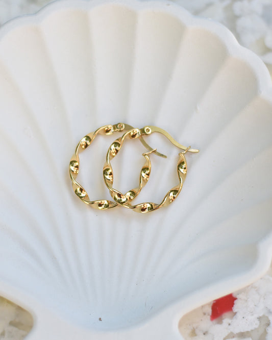 Twisted Hoop Earrings - 25mm