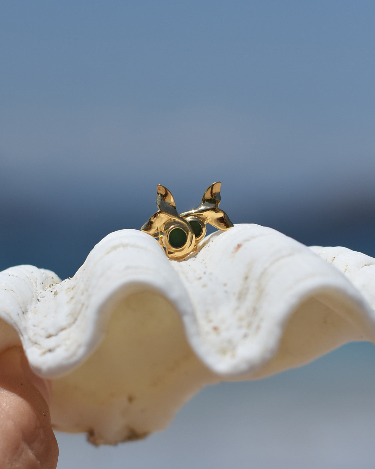 Whale Tail Stud Earrings