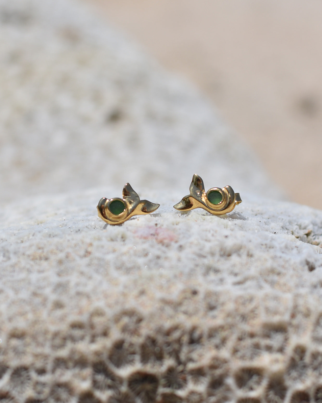 Whale Tail Stud Earrings